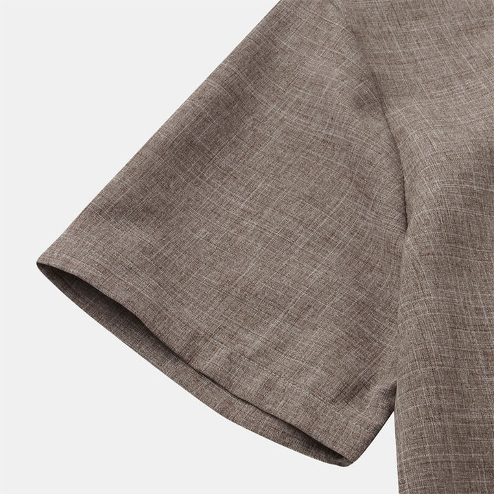 Koszula męska z krótkim rękawem i kieszenią, zapinana na guziki i prosta, z Buddha Stones - image 38