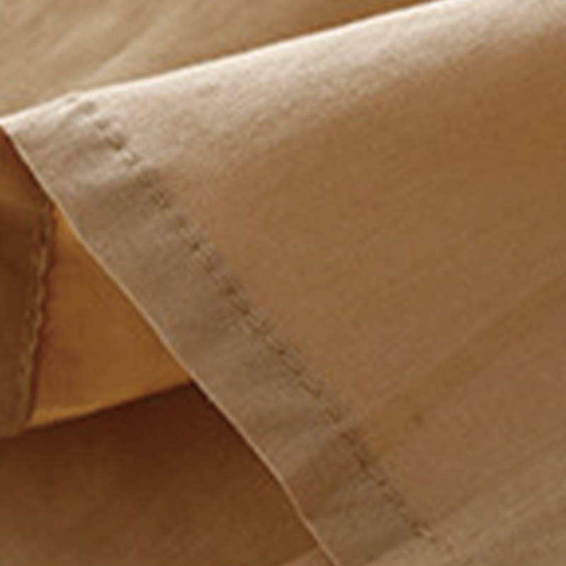 Sukienka midi z bawełny Buddha Stones w swobodnym, czystym kolorze, z krótkim rękawem, dekoltem w serek i kieszeniami - image 18