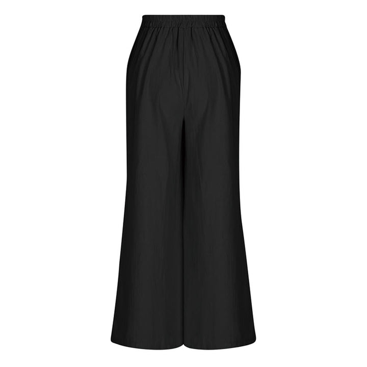Spodnie damskie z szerokimi nogawkami i kieszeniami, w stylu retro casual z wysokim stanem i bawełną z motywem Buddha Stones - image 7