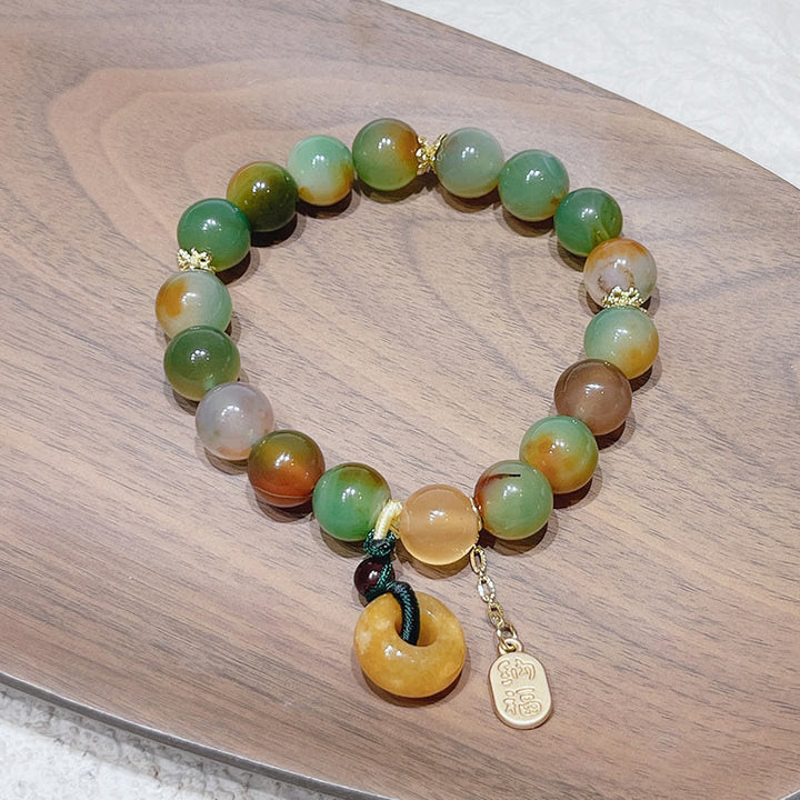 Buddha Stones Paw Agat Topaz Klamra Pokoju Bransoletka Nafu Balance