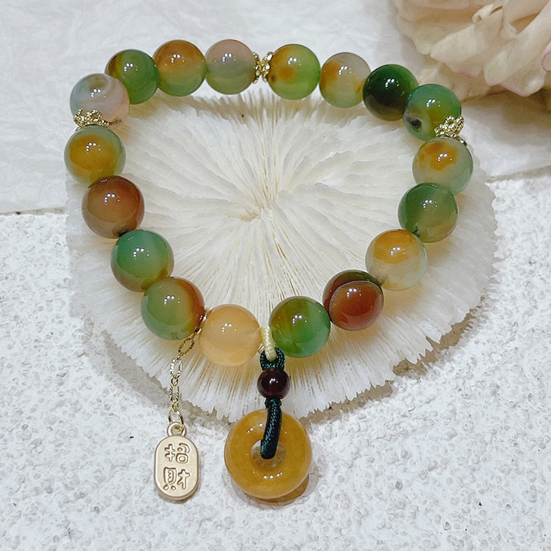 Buddha Stones Paw Agat Topaz Klamra Pokoju Bransoletka Nafu Balance