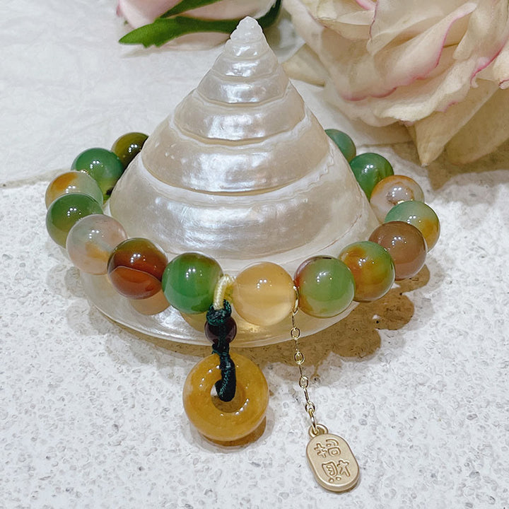 Buddha Stones Paw Agat Topaz Klamra Pokoju Bransoletka Nafu Balance