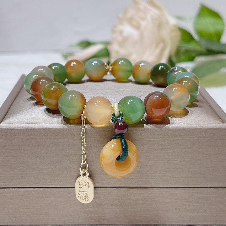 Buddha Stones Paw Agat Topaz Klamra Pokoju Bransoletka Nafu Balance