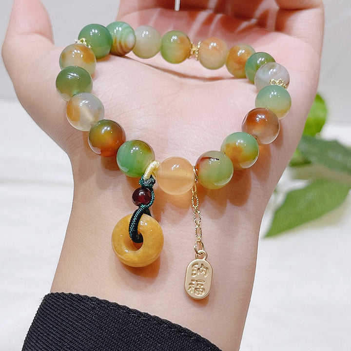 Buddha Stones Paw Agat Topaz Klamra Pokoju Bransoletka Nafu Balance