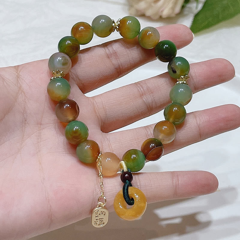Buddha Stones Paw Agat Topaz Klamra Pokoju Bransoletka Nafu Balance