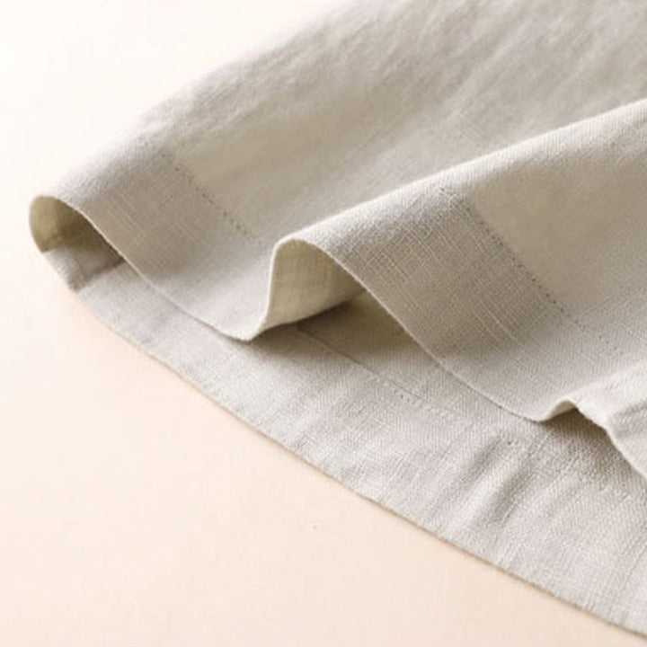 Buddha Stones Commute Jednokolorowe Spodnie z Sznurkiem do Ściągania 7-8 Długość Bawełna Lniane Damskie Szerokie Nogawki Z Kieszeniami - image 7