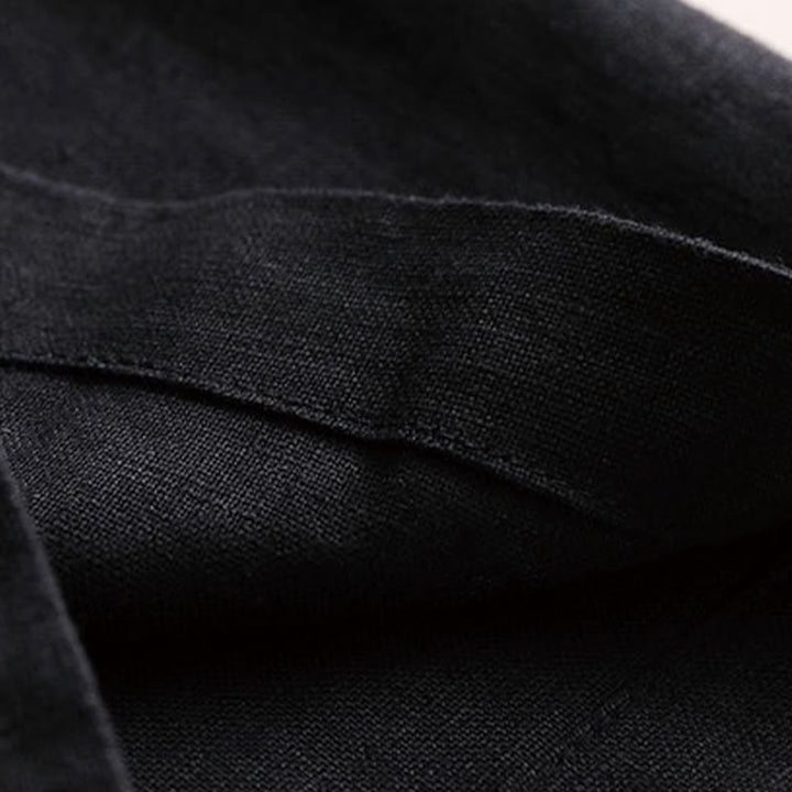 Buddha Stones Commute Jednokolorowe Spodnie z Sznurkiem do Ściągania 7-8 Długość Bawełna Lniane Damskie Szerokie Nogawki Z Kieszeniami - image 14