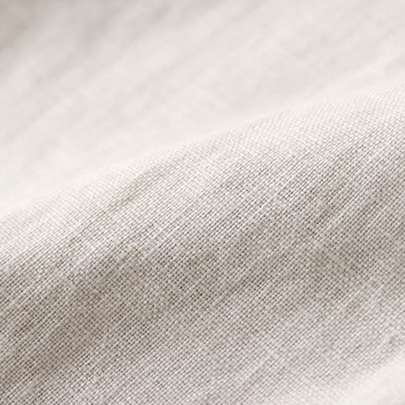 Buddha Stones Commute Jednokolorowe Spodnie z Sznurkiem do Ściągania 7-8 Długość Bawełna Lniane Damskie Szerokie Nogawki Z Kieszeniami - image 6