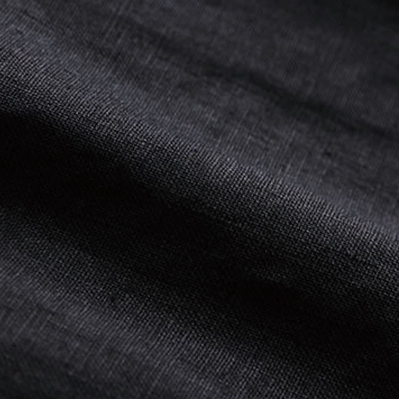 Buddha Stones Commute Jednokolorowe Spodnie z Sznurkiem do Ściągania 7-8 Długość Bawełna Lniane Damskie Szerokie Nogawki Z Kieszeniami - image 15