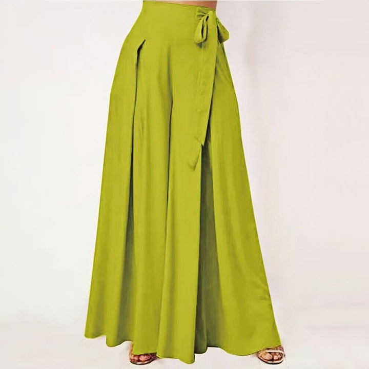 Spodnie damskie z szerokimi nogawkami Buddha Stones Spring Casual Retro Plain Drawstring z kieszeniami