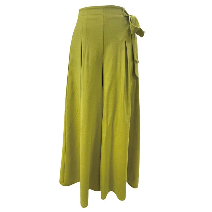 Spodnie damskie z szerokimi nogawkami Buddha Stones Spring Casual Retro Plain Drawstring z kieszeniami