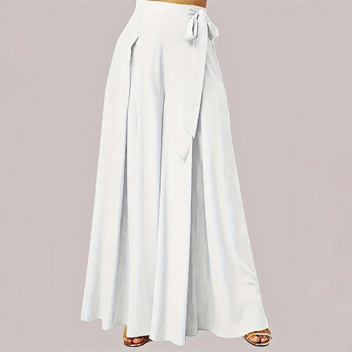 Spodnie damskie z szerokimi nogawkami Buddha Stones Spring Casual Retro Plain Drawstring z kieszeniami