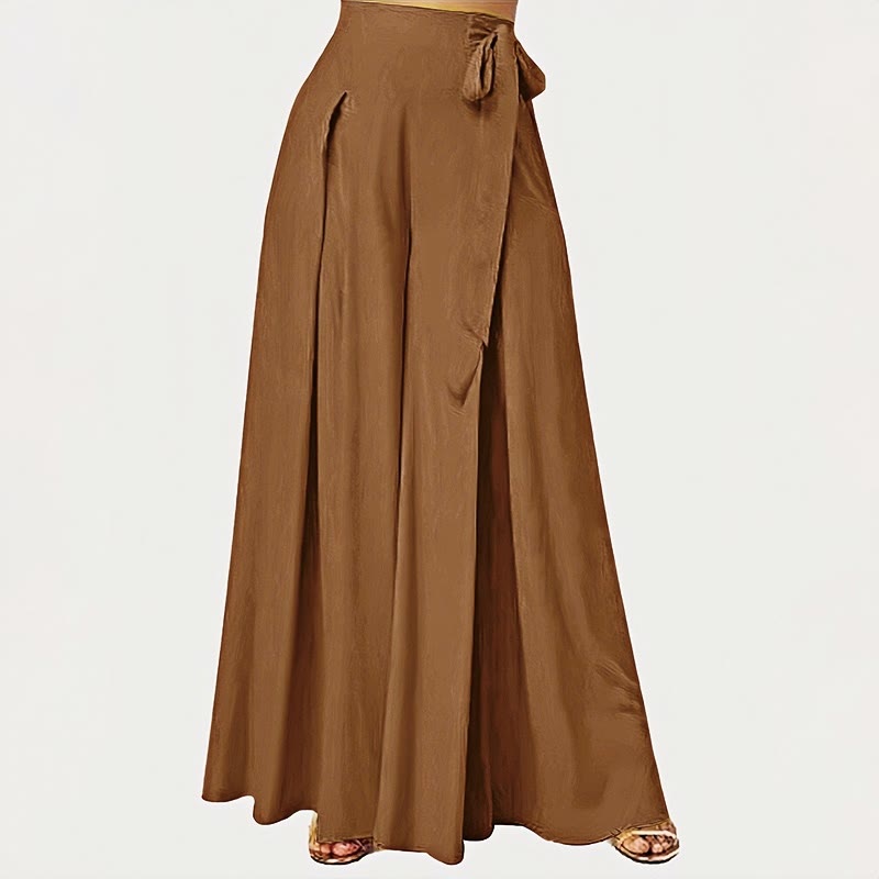 Spodnie damskie z szerokimi nogawkami Buddha Stones Spring Casual Retro Plain Drawstring z kieszeniami