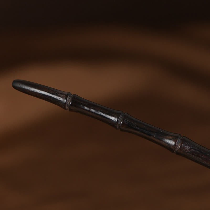 Buddha Stones 925 Srebro Sterlingowe Czerwone Drzewo Sandałowe Heban Bambus Power Hairpin