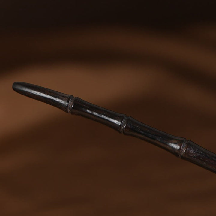 Buddha Stones 925 Srebro Sterlingowe Czerwone Drzewo Sandałowe Heban Bambus Power Hairpin