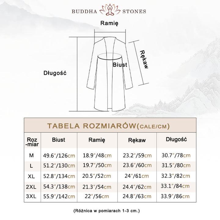 Buddha Stones Jesień Prosty Casual Bawełna Len Męski Średniej Długości Płaszcz Odzież - image 5