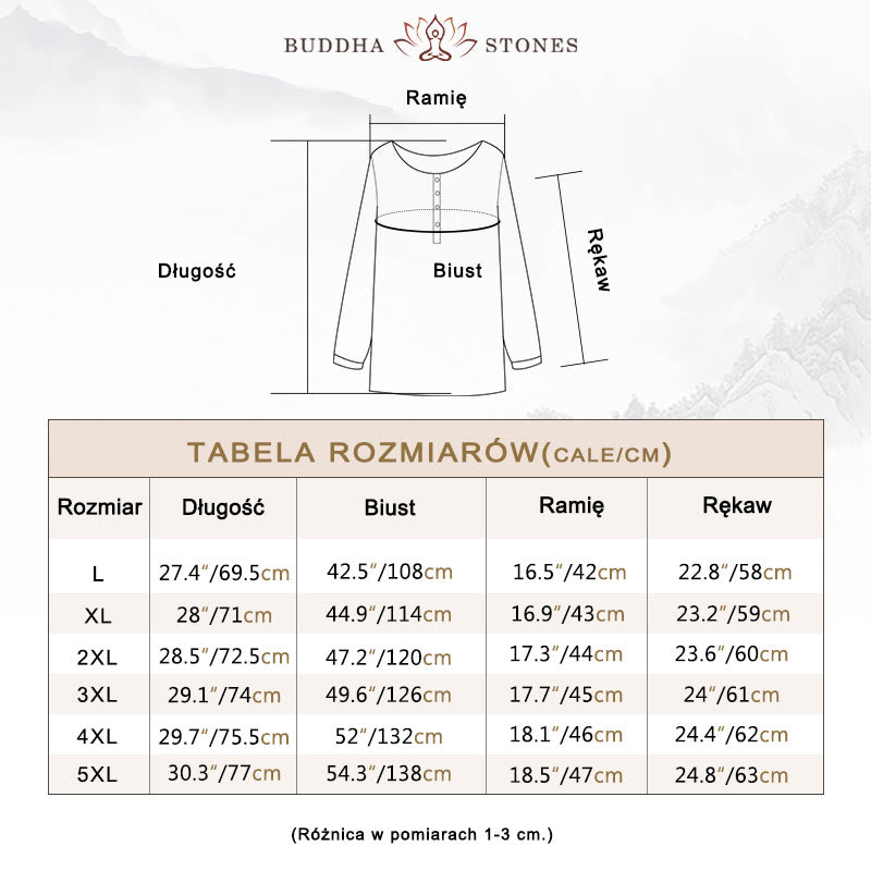 Koszula z okrągłym dekoltem i plisami z długim rękawem w stylu casual z Buddha Stones, bawełniana, lniana, damska - image 4