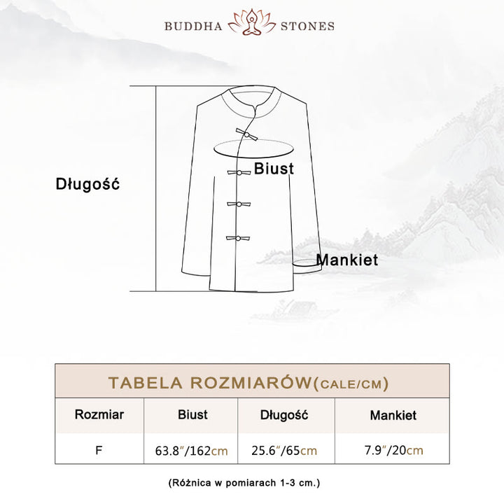Koszula z długim rękawem i żabą z Buddha Stones, z guzikami, zen, tai chi, medytacja, kurtka Hanfu - image 5