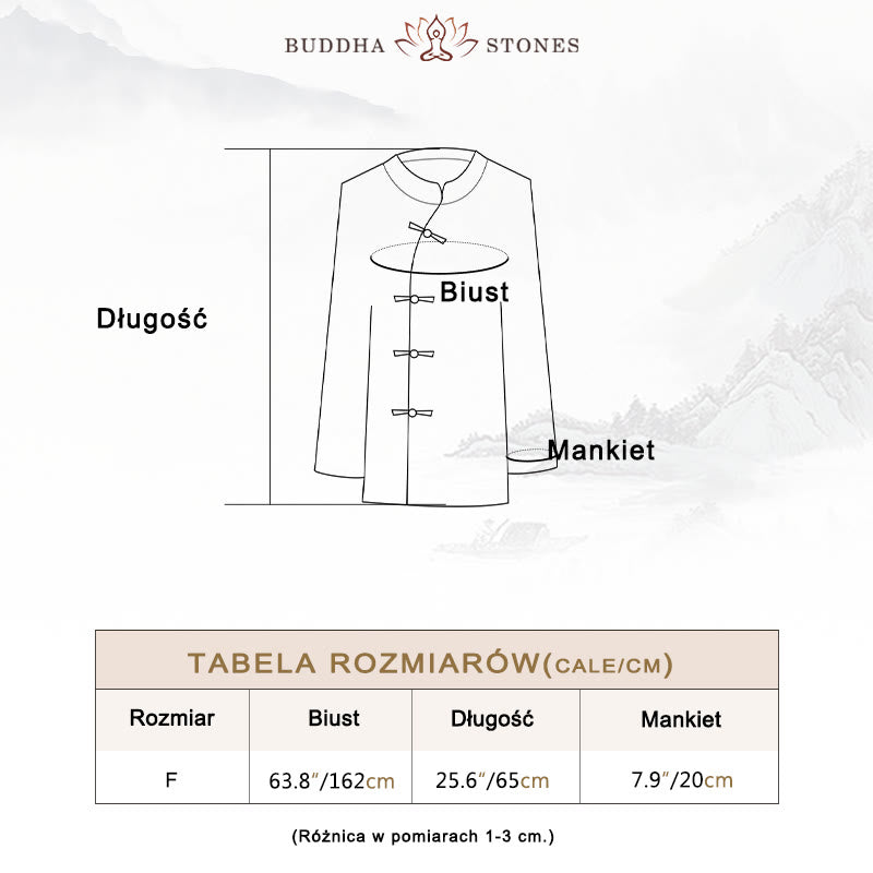Koszula z długim rękawem i żabą z Buddha Stones, z guzikami, zen, tai chi, medytacja, kurtka Hanfu - image 5