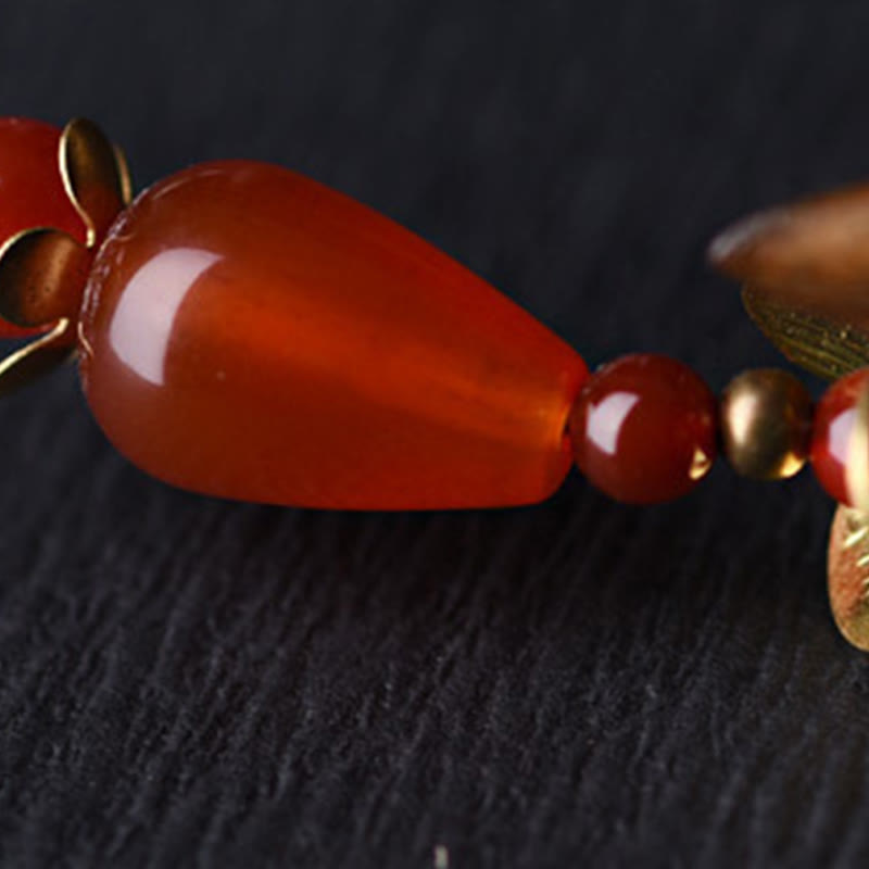 Buddha Stones Srebrny frędzel Zielony sandałowiec Kojąca spinka do włosów