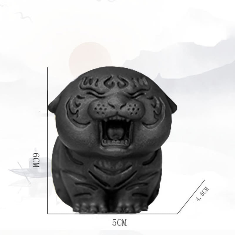Buddha Stones Mini Uroczy Tygrys Żelazo Proszek Rdza Odlew Żywicy Statua Dekoracja Domu