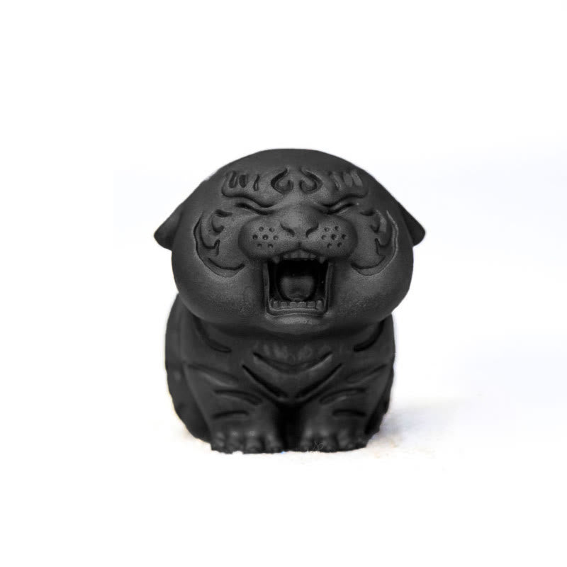 Buddha Stones Mini Uroczy Tygrys Żelazo Proszek Rdza Odlew Żywicy Statua Dekoracja Domu - Wersja polerowana 6*5*4,5 cm - image 18