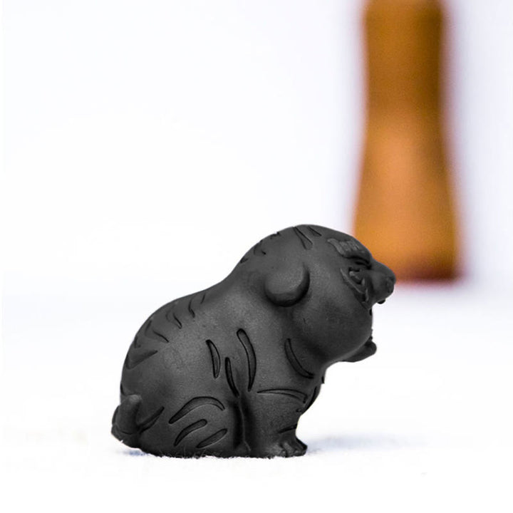Buddha Stones Mini Uroczy Tygrys Żelazo Proszek Rdza Odlew Żywicy Statua Dekoracja Domu