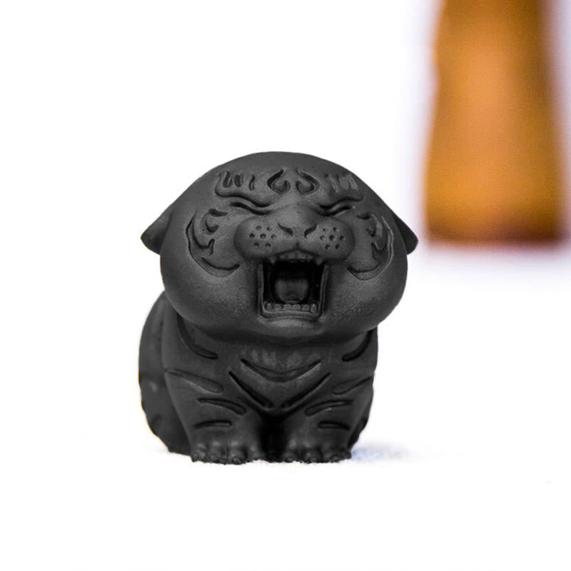 Buddha Stones Mini Uroczy Tygrys Żelazo Proszek Rdza Odlew Żywicy Statua Dekoracja Domu