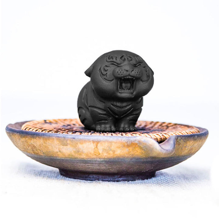Buddha Stones Mini Uroczy Tygrys Żelazo Proszek Rdza Odlew Żywicy Statua Dekoracja Domu