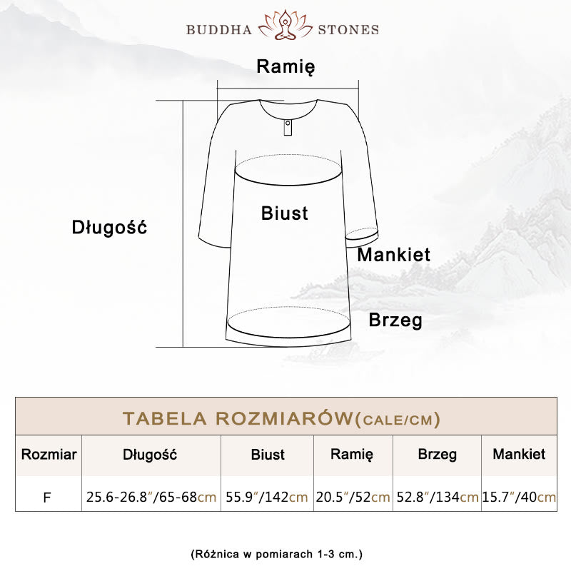 Koszulka z krótkim rękawem z ramią z lnu i bawełny Buddha Stones na co dzień - image 3