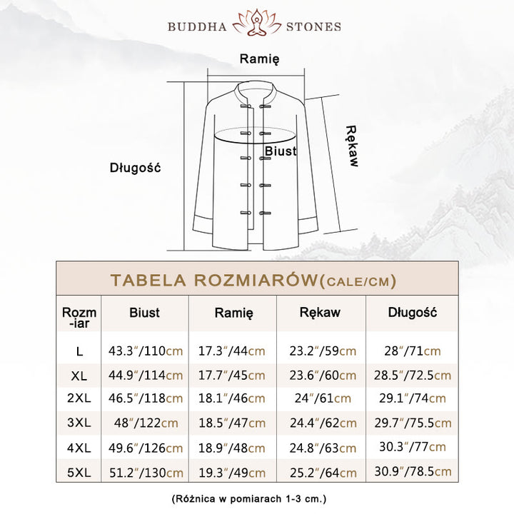 Buddha Stones Chińskie Noworoczne Ubrania Biały Żuraw Złoty Żaba-guzik Garnitur Tang Bawełniana Męska Kurtka Koszula Z Kieszeniami - image 3