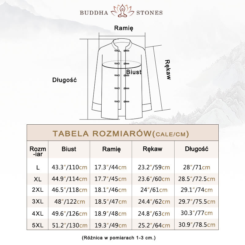 Buddha Stones Chiński Nowy Rok Ubrania Kwiaty Smok Wachlarz Pomyślne Chmury Żaba-guzik Tang Garnitur Bawełna Męska Kurtka Koszula  - image 3