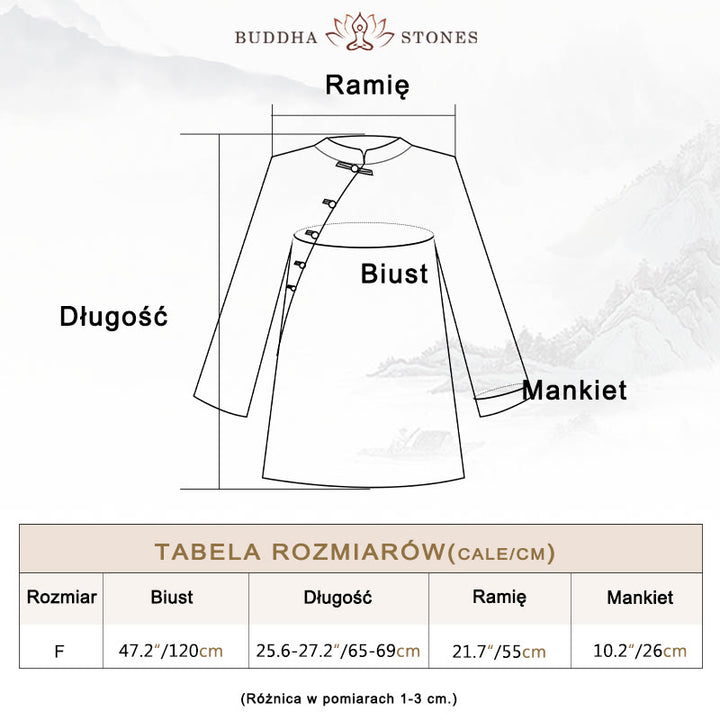 Buddha Stones Ramie Lniana Bluzka Damska Koszula Top Chiński Styl Hanfu Odzież - image 3