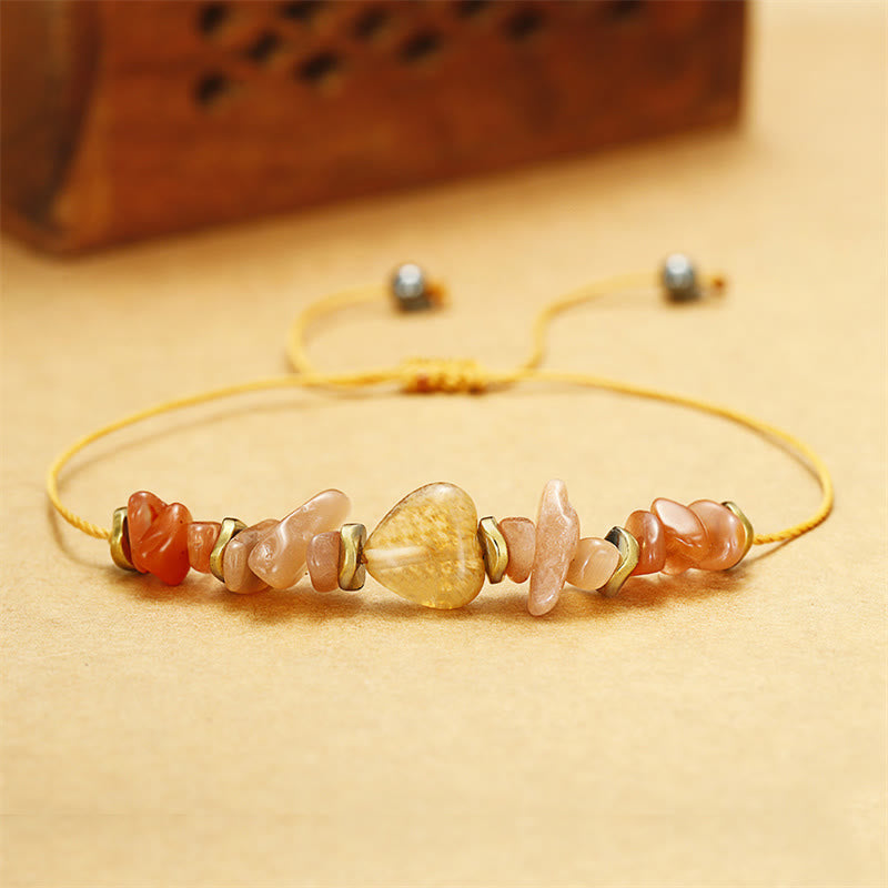 Buddha Stones Podnoszą Twoją Duszę Cytryn Karneol Kamień Słońca Bransoletka Szczęścia