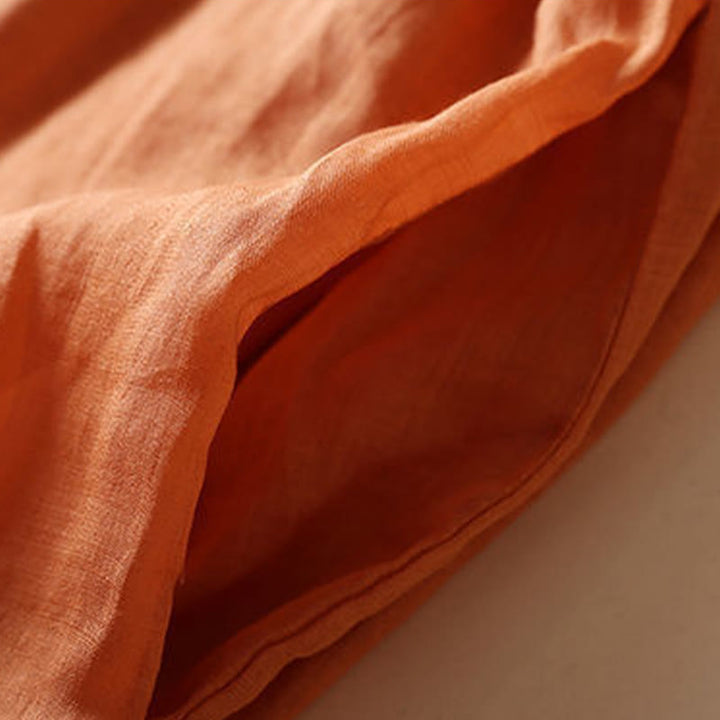 Buddha Stones Geometria Dziewięć ćwierć Rękaw Bawełna Damska Sukienka Midi Z Kieszeniami