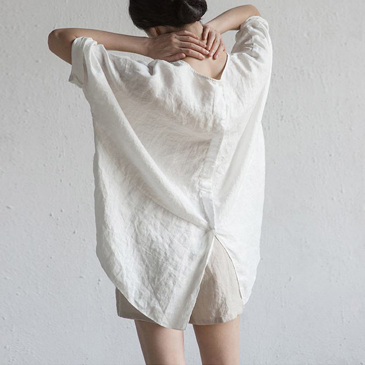 Damska koszulka T-shirt z krótkim rękawem i okrągłym dekoltem z rozcięciem z boku, z motywem Buddha Stones, letnia, swobodna, prosta - image 2