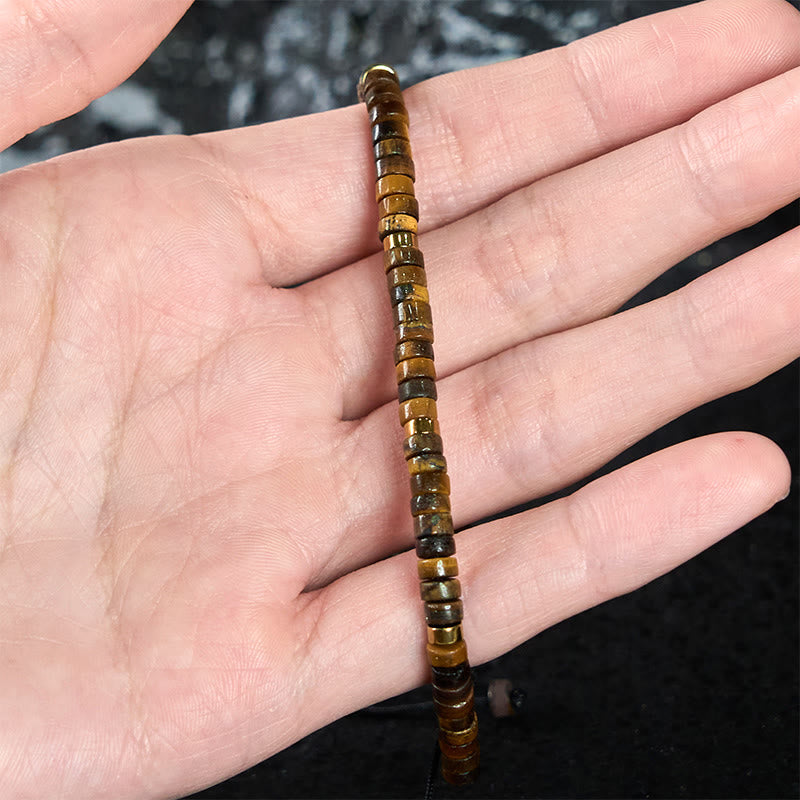 Bransoletka z koralików dystansowych Buddha Stones Natural Tiger Eye Courage