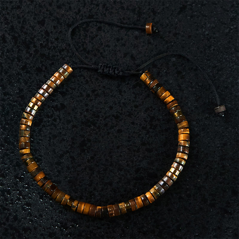 Bransoletka z koralików dystansowych Buddha Stones Natural Tiger Eye Courage