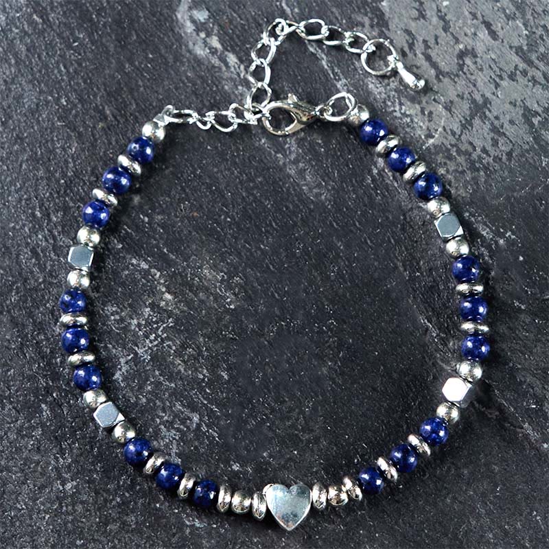 Bransoletka z kamieni naturalnych Buddha Stones, amazonitu, ametystu, lazurytu, lapis lazuli, kwarcu różowego, serca i pozytywnej równowagi - image 15