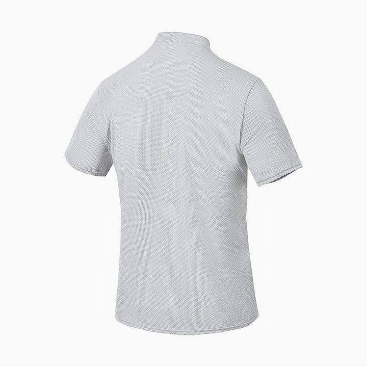 Koszula męska z krótkim rękawem w jednolitym kolorze Polo w kratkę z Buddha Stones - image 22