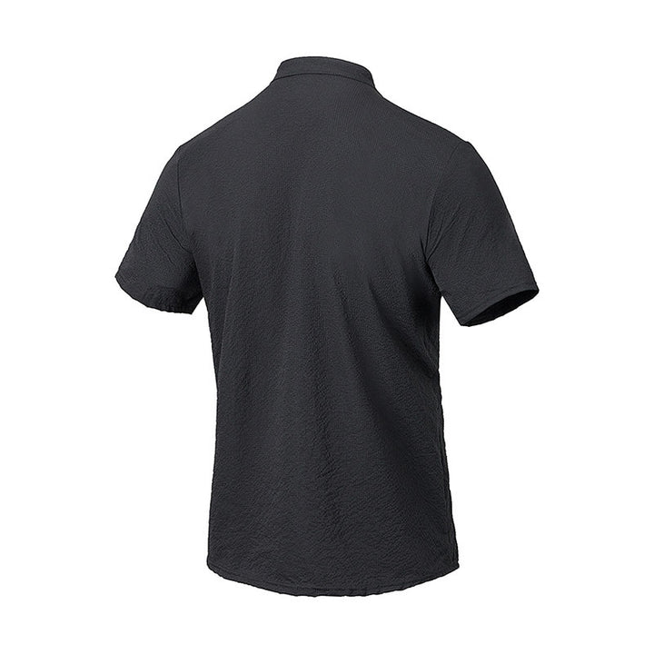 Koszula męska z krótkim rękawem w jednolitym kolorze Polo w kratkę z Buddha Stones - image 10