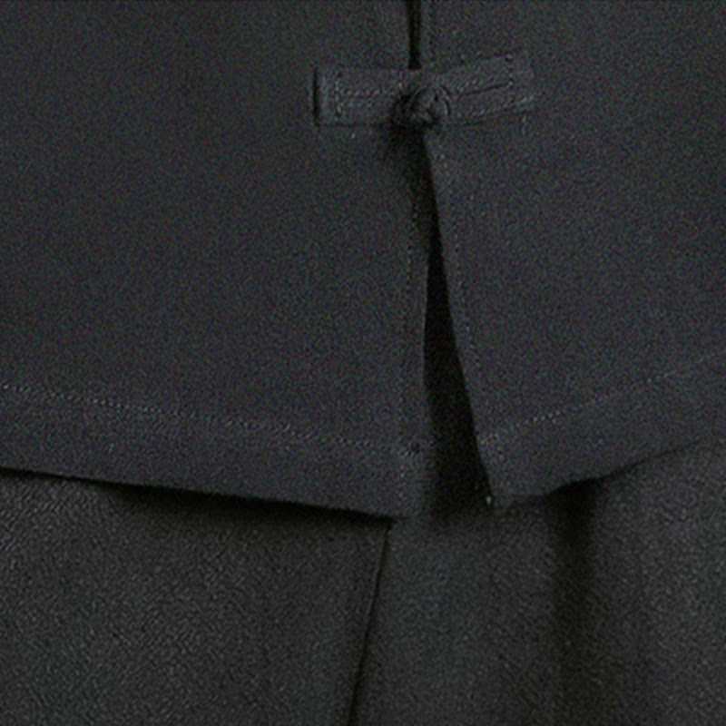 Koszula męska z długim rękawem z bawełny Buddha Stones Tang Suit z żabą i guzikami Crane - image 27