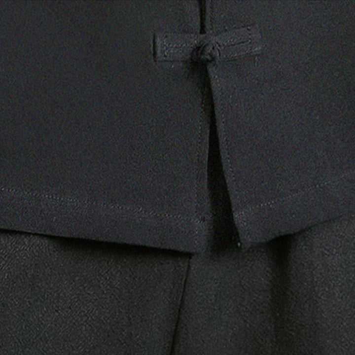 Koszula męska z długim rękawem z bawełny Buddha Stones Tang Suit z żabą i guzikami Crane - image 27