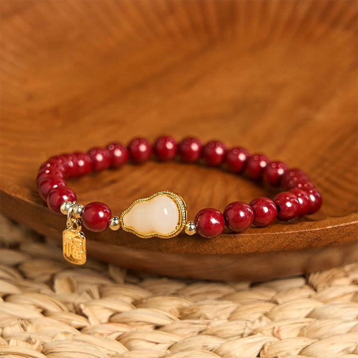 Bransoletka z zawieszką błogosławieństwa z Buddha Stones w kształcie tykwy cynobrowej Fu