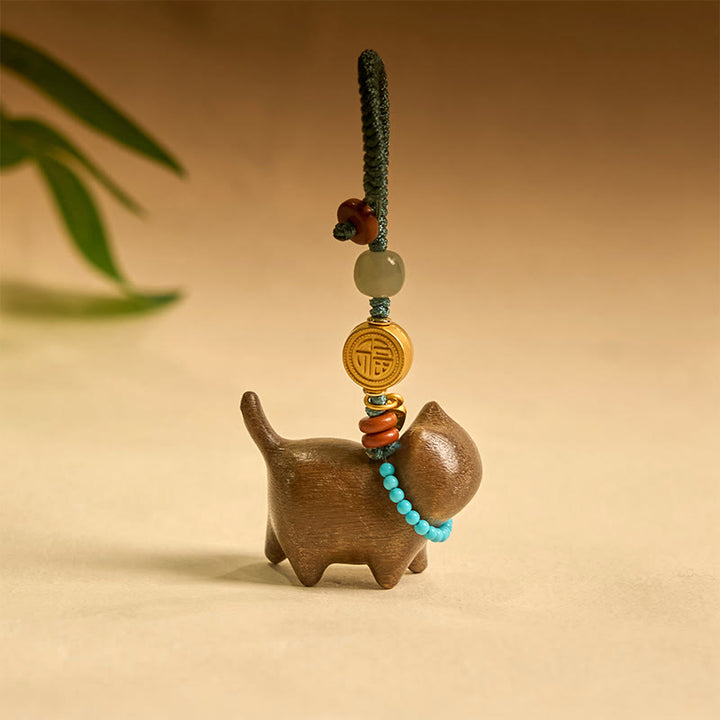 Buddha Stones Hetian Jade Naturalne Drzewo Sandałowe Czerwone Drzewo Sandałowe Zielone Drzewo Sandałowe Fu Charakter Obfitości Brelok