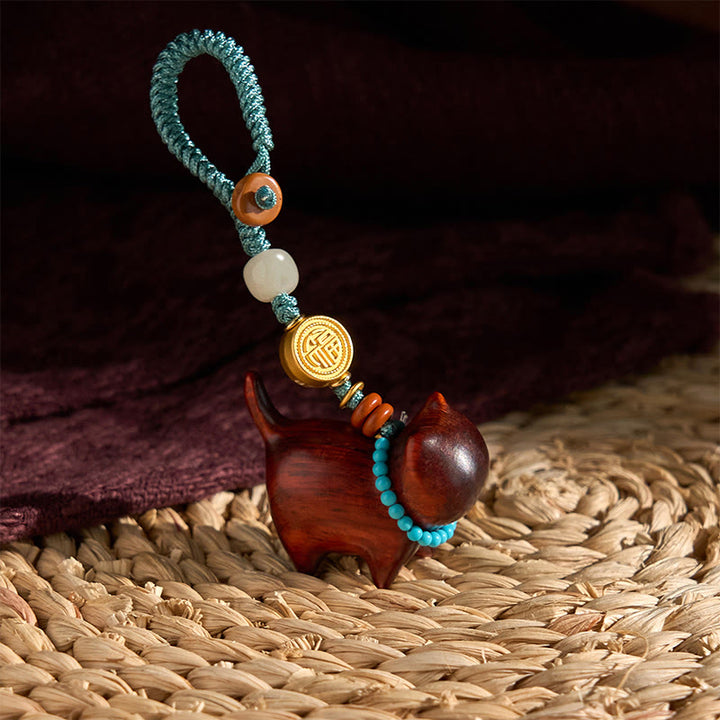 Buddha Stones Hetian Jade Naturalne Drzewo Sandałowe Czerwone Drzewo Sandałowe Zielone Drzewo Sandałowe Fu Charakter Obfitości Brelok