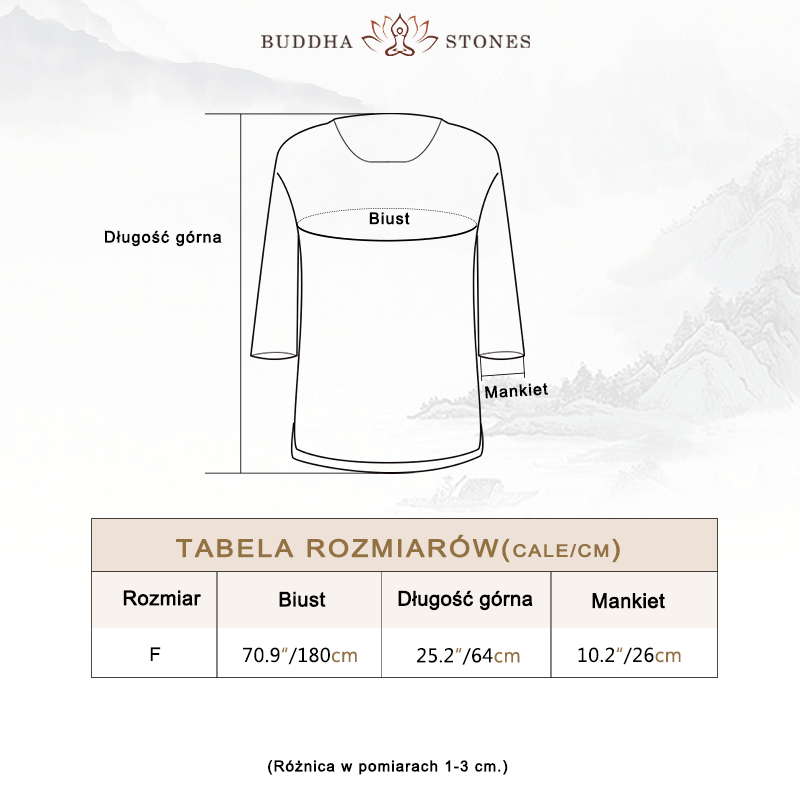 Koszulka z nadrukiem „Buddha Stones” w jednolitym kolorze, z rękawem trzy czwarte i luźną koszulką - image 3