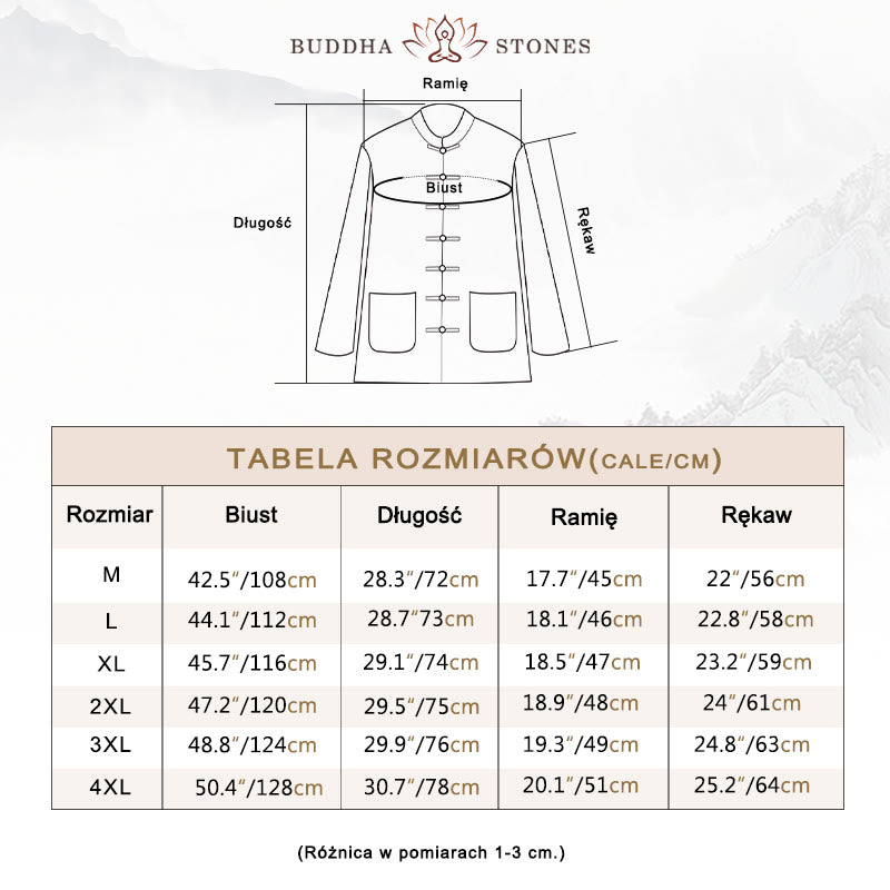 Buddha Stones Medytacja Żaba-Guzik Tang Długi Rękaw Koszula Spodnie Męski Garnitur - image 3