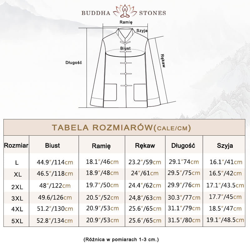 Buddha Stones 2 szt. Jesienny męski garnitur Tang z żabą i guzikami, bawełniana koszula z długim rękawem i spodniami - image 3