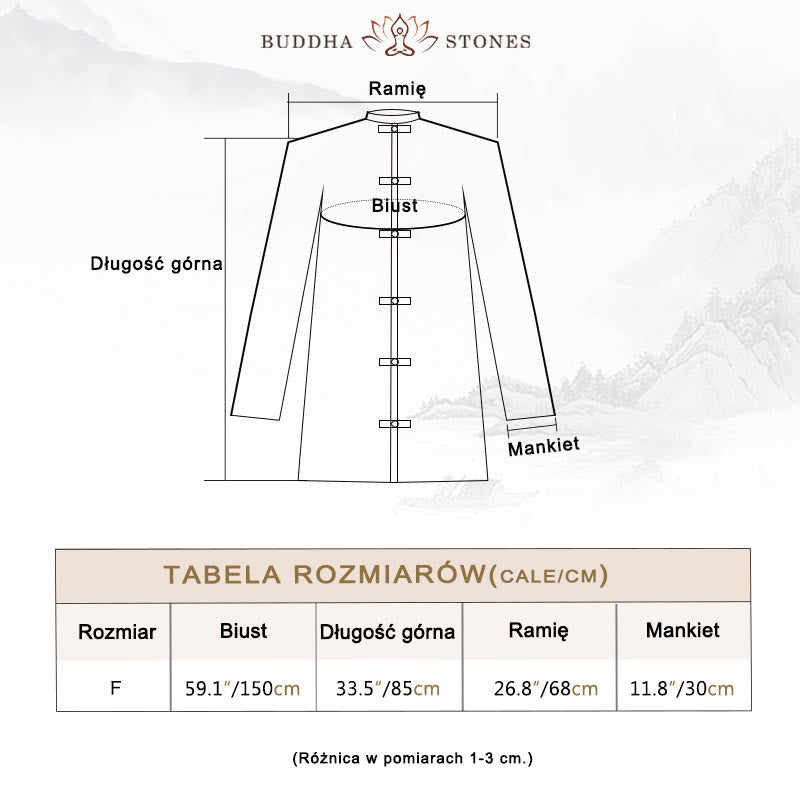 Koszula z nadrukiem „Buddha Stones Plain Frog-Button” z guzikami Zen Tai Chi Meditation Top Odzież Bawełniana lniana kurtka - image 3